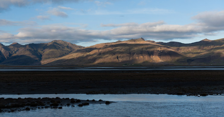 Iceland, Mountain, Skyline, Water
