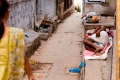 Alley, India, Sleeping, Varanasi